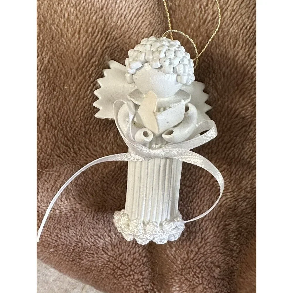 Handmade Angels Pasta Noodle‎ Art Christmas Vintage Mini Mid Century Kitsch